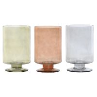   Váza Home ESPRIT Kék Zöld Borostyán Kristály modern 12,5 x 12,5 x 20 cm (3 egység) MOST 30326 HELYETT 17751 Ft-ért!