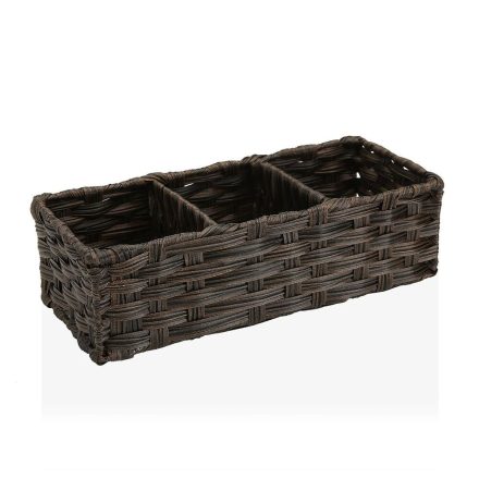 Kosár Versa Barna 3 Fülkék Polietilén (15,2 x 10,2 x 35,6 cm) MOST 7765 HELYETT 4357 Ft-ért!