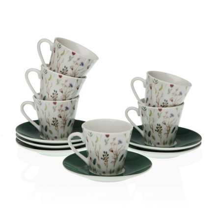 Csésze Szett Alátétekkel Versa Sansa Porcelán 5,8 x 6 x 5,8 cm Kávézó (12 Darabok) MOST 16930 HELYETT 8441 Ft-ért!
