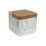 Sótartó fedéllel Versa Kerámia Bambusz Acél Dolomite Márvány 11,7 x 11,2 x 11,7 cm MOST 13527 HELYETT 6738 Ft-ért!