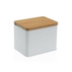   Sótartó fedéllel Versa Fehér Fém Bambusz 11 x 11 x 14 cm MOST 7232 HELYETT 3745 Ft-ért!