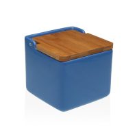   Sótartó fedéllel Versa Kék Kerámia 12,2 x 11,5 x 12,2 cm MOST 6381 HELYETT 3307 Ft-ért!
