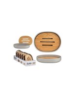   Szappantartó Barna Fekete Szürke Bambusz polipropilén 9,5 x 2,5 x 13 cm szürke 