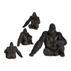   Dekoratív Figura Gorilla Fekete Gyanta (34 x 50 x 63 cm) MOST 93979 HELYETT 73938 Ft-ért!