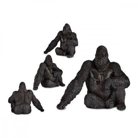 Dekoratív Figura Gorilla Fekete Gyanta (34 x 50 x 63 cm) MOST 54303 HELYETT 42727 Ft-ért!