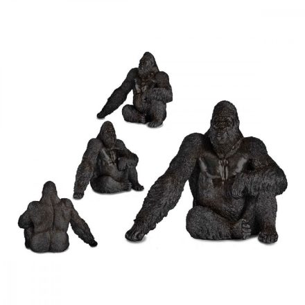 Dekoratív Figura Gorilla Fekete Gyanta (34 x 50 x 63 cm) MOST 93979 HELYETT 73938 Ft-ért!