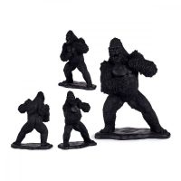   Dekoratív Figura Gorilla Fekete Gyanta (25,5 x 56,5 x 43,5 cm) MOST 56368 HELYETT 44348 Ft-ért!