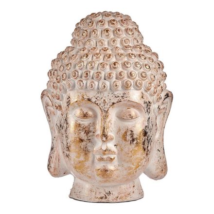Dekoratív kerti figura Buddha fej Fehér/Arany Polyresin (45,5 x 68 x 48 cm) MOST 84575 HELYETT 66538 Ft-ért!