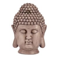   Dekoratív kerti figura Buddha fej Szürke Polyresin (31,5 x 50,5 x 35 cm) MOST 44147 HELYETT 30086 Ft-ért!