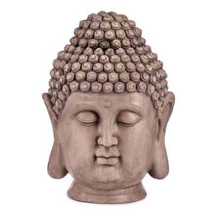 Dekoratív kerti figura Buddha fej Szürke Polyresin (31,5 x 50,5 x 35 cm) MOST 44147 HELYETT 30086 Ft-ért!
