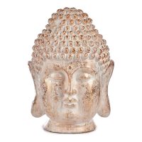   Dekoratív kerti figura Buddha fej Fehér/Arany Polyresin (31,5 x 50,5 x 35 cm) MOST 44147 HELYETT 30086 Ft-ért!