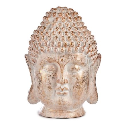 Dekoratív kerti figura Buddha fej Fehér/Arany Polyresin (31,5 x 50,5 x 35 cm) MOST 44147 HELYETT 30086 Ft-ért!