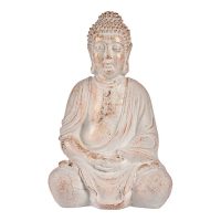   Decorative Figure for Garden Buddha Fehér/Arany Polyresin (24,5 x 50 x 31,8 cm) MOST 41192 HELYETT 28070 Ft-ért!