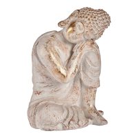   Decorative Figure for Garden Buddha Fehér/Arany Polyresin (28,5 x 43,5 x 37 cm) MOST 45309 HELYETT 30877 Ft-ért!