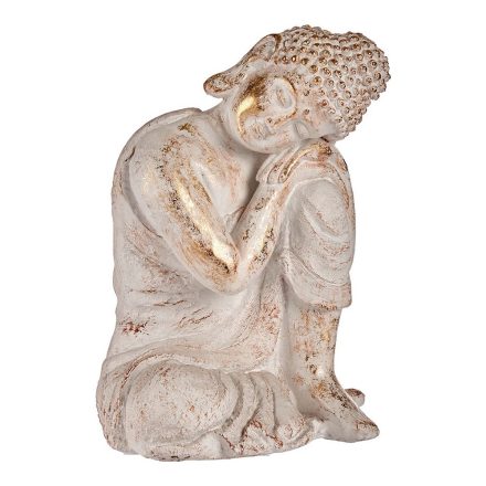 Dekoratív kerti figura Ibergarden CC20446 Fehér Aranysàrga Polyresin 28,5 x 43,5 x 37 cm Buddha MOST 43877 HELYETT 29904 Ft-ért!