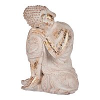   Dekoratív kerti figura Buddha Fehér/Arany Polyresin (23 x 33 x 26 cm) MOST 28238 HELYETT 13625 Ft-ért!