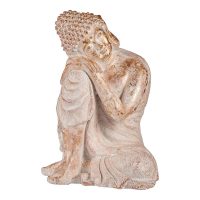   Decorative Figure for Garden Buddha Fehér/Arany Polyresin (35,5 x 54,5 x 42 cm) MOST 56111 HELYETT 44142 Ft-ért!