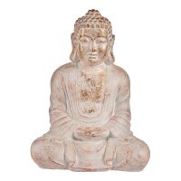  Decorative Figure for Garden Buddha Fehér/Arany Polyresin (25 x 57 x 42,5 cm) MOST 54933 HELYETT 37432 Ft-ért!