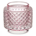   Gyertyatartó Rózsaszín Üveg (7,5 x 7,5 x 7,5 cm) MOST 5623 HELYETT 1075 Ft-ért!