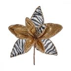  Dekoratív virág Zebra 24 cm Karácsony Aranysàrga Fehér MOST 9668 HELYETT 5424 Ft-ért!