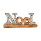   Dekoratív Figura Noel Glitter 6,5 x 10 x 25 cm Ezüst színű Fa MOST 5762 HELYETT 3878 Ft-ért!