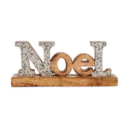 Dekoratív Figura Noel Glitter 6,5 x 10 x 25 cm Ezüst színű Fa MOST 5762 HELYETT 3878 Ft-ért!