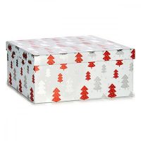   Dekoratív doboz szett Karácsonyfa Karácsony Piros Ezüst színű Fehér Préselt Papír MOST 35500 HELYETT 14518 Ft-ért!