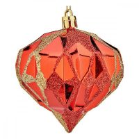   Karácsonyi díszek Gyémánt Ø 8 cm 6 egység Piros Műanyag MOST 6311 HELYETT 1670 Ft-ért!