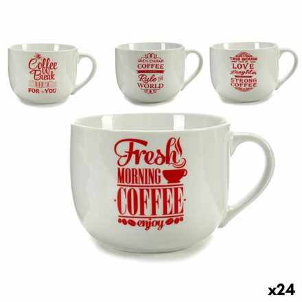 чаша за чай Coffee Porcelán Piros Fehér 500 ml 24 egység MOST 34278 HELYETT 23356 Ft-ért!