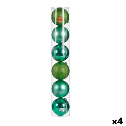Karácsonyi gömbök készlet 6 Darabok Zöld Műanyag 15 x 16 x 15 cm (4 egység) MOST 47705 HELYETT 32509 Ft-ért!