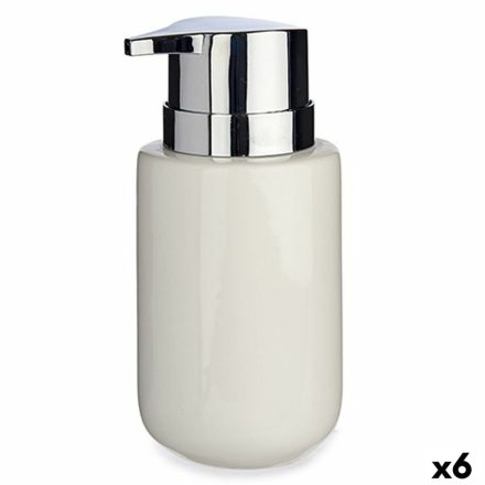 Szappanadagoló Berilo J1017-A-BLANCO Fehér Ezüst színű Fém Kerámia 300 ml 7 x 14,5 x 8,5 cm (6 egység) MOST 20519 HELYETT 12592 Ft-ért!