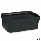   Tárolódoboz fedéllel Antracit Műanyag 6 L 21 x 11 x 32 cm (12 egység) MOST 35121 HELYETT 22529 Ft-ért!