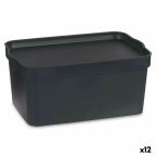   Tárolódoboz fedéllel Antracit Műanyag 7,5 L 21 x 14,2 x 32 cm (12 egység) MOST 39631 HELYETT 25415 Ft-ért!