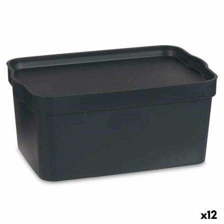 Tárolódoboz fedéllel Antracit Műanyag 7,5 L 21 x 14,2 x 32 cm (12 egység) MOST 39631 HELYETT 25415 Ft-ért!