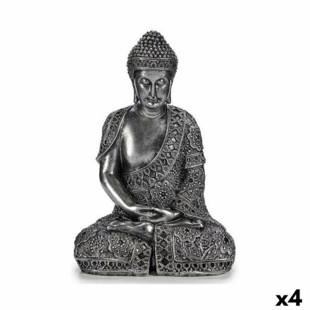 Dekoratív Figura Buddha Ülés Ezüst színű 17 x 32,5 x 22 cm (4 egység) MOST 59191 HELYETT 46564 Ft-ért!