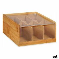   Teafilter tartó Kinvara JWKW-4344 Barna Bambusz 22 x 10 x 20,5 cm Tea (6 egység) MOST 55563 HELYETT 37866 Ft-ért!