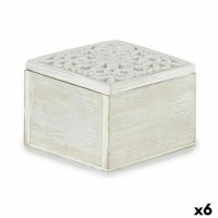   Dekoratív doboz Fehér Fa 11,5 x 8 x 11,5 cm (6 egység) MOST 18640 HELYETT 11434 Ft-ért!