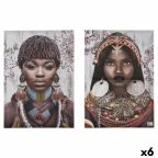   Szett 2 képpel Vászon Afrikai Nő 70 x 50 x 1,5 cm (6 egység) MOST 61805 HELYETT 48631 Ft-ért!