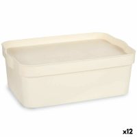   Tárolódoboz fedéllel Krémszín Műanyag 6 L 21,5 x 11 x 31,5 cm (12 egység) MOST 35121 HELYETT 22529 Ft-ért!