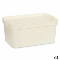   Tárolódoboz fedéllel Krémszín Műanyag 7,5 L 21,5 x 14,5 x 32 cm (12 egység) MOST 39631 HELYETT 25415 Ft-ért!