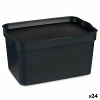   Tárolódoboz fedéllel Antracit Műanyag 2,3 L 13,5 x 11 x 20 cm (24 egység) MOST 34704 HELYETT 22257 Ft-ért!