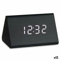   Digitális asztali óra Fekete PVC Fa MDF 11,7 x 7,5 x 8 cm (12 egység) MOST 90909 HELYETT 71524 Ft-ért!