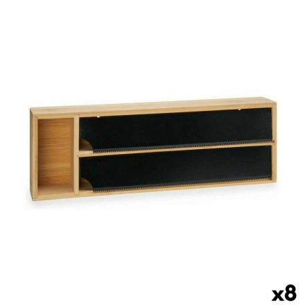 Papíradagoló Kinvara JWKW-5153 (2) Fekete Természetes Bambusz Rozsdamentes acél 40 x 7 x 13 cm Dupla (8 egység) MOST 60490 HELYETT 47589 Ft-ért!