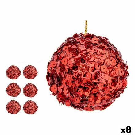 Karácsonyi gömbök készlet Flitterek Piros Műanyag 10 x 10 x 10 cm (8 egység) MOST 60490 HELYETT 47589 Ft-ért!