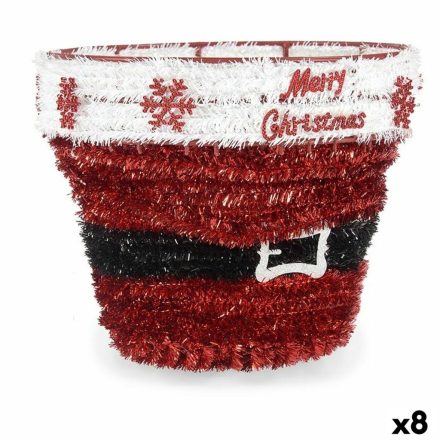 Dekoratív Figura Kosár Tinsel Fehér Piros polipropilén PET 27 x 22 x 27 cm (8 egység) MOST 40760 HELYETT 25010 Ft-ért!