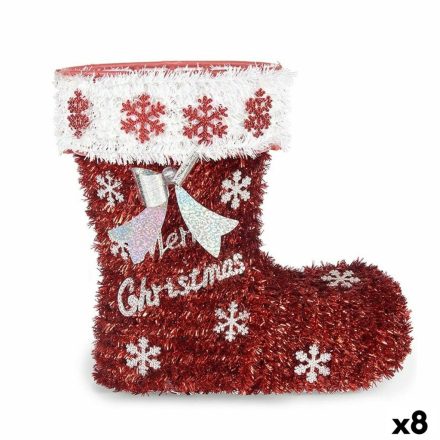Dekoratív Figura Csomagtartó Tinsel Fehér Piros polipropilén PET 26 x 27 x 14 cm (8 egység) MOST 40760 HELYETT 25010 Ft-ért!