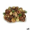 Karácsonyi gyertyatartó Barna Átlátszó Aranysàrga Üveg Műanyag 19 x 9 x 19 cm (4 egység) MOST 18640 HELYETT 11434 Ft-ért!