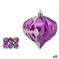   Karácsonyi gömbök készlet Gyémánt Lila Ezüst színű Műanyag 8 x 9 x 8 cm (12 egység) MOST 42631 HELYETT 22860 Ft-ért!