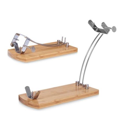 Fából Készült Sonkatartó Kinvara JWHH-3014 Természetes Fém Bambusz 47 x 16,5 x 36 cm MOST 16505 HELYETT 9880 Ft-ért!
