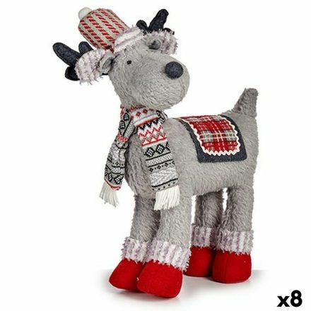 Dekoratív Figura Karácsonyi rénszarvas Piros Szürke 125 x 45 x 48 cm (8 egység) MOST 121011 HELYETT 95211 Ft-ért!